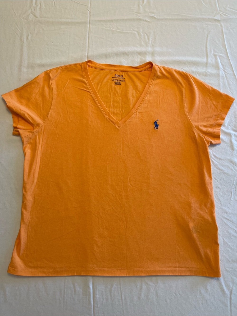 Polo by Ralph Lauren Women’s XL V-Neck Short Sleeve Cotton Tee Embroidered Pony